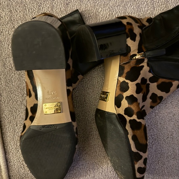 Michael Kors Collection Black and Tan Leopard Boots - Picture 4 of 6
